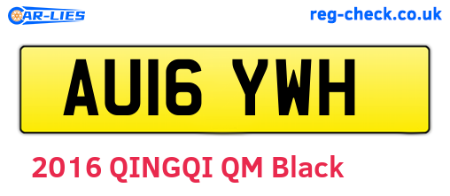 AU16YWH are the vehicle registration plates.