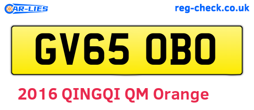 GV65OBO are the vehicle registration plates.