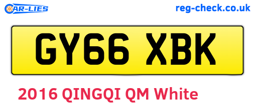 GY66XBK are the vehicle registration plates.