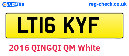 LT16KYF are the vehicle registration plates.