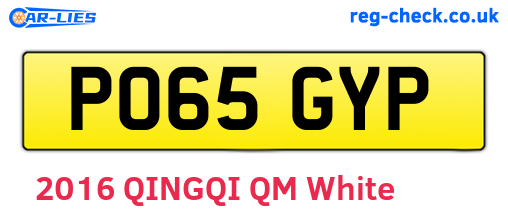 PO65GYP are the vehicle registration plates.