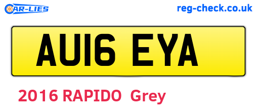 AU16EYA are the vehicle registration plates.