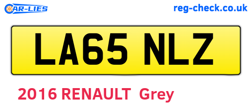 LA65NLZ are the vehicle registration plates.