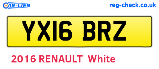 YX16BRZ are the vehicle registration plates.