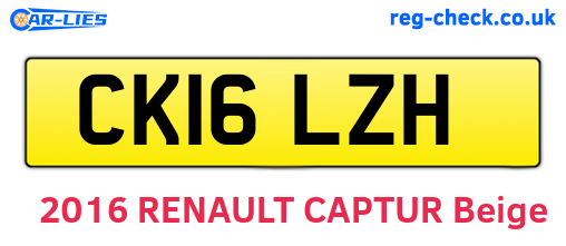 CK16LZH are the vehicle registration plates.