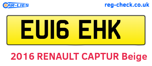 EU16EHK are the vehicle registration plates.