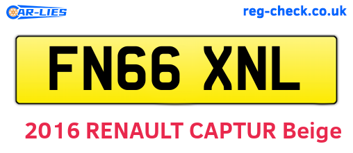 FN66XNL are the vehicle registration plates.