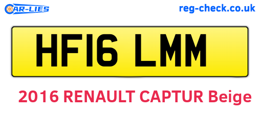 HF16LMM are the vehicle registration plates.