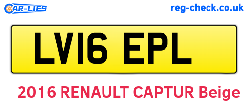 LV16EPL are the vehicle registration plates.