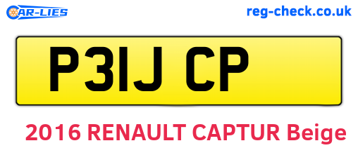 P31JCP are the vehicle registration plates.