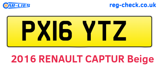 PX16YTZ are the vehicle registration plates.