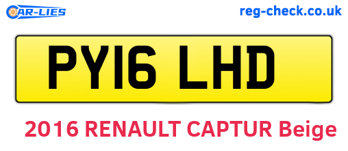 PY16LHD are the vehicle registration plates.
