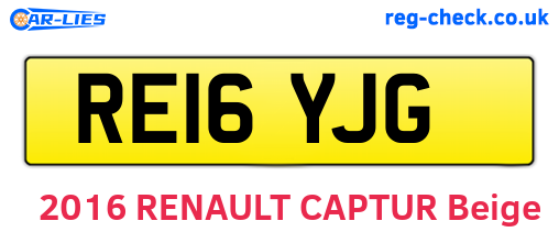 RE16YJG are the vehicle registration plates.