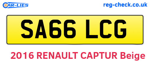 SA66LCG are the vehicle registration plates.