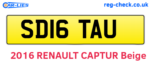 SD16TAU are the vehicle registration plates.
