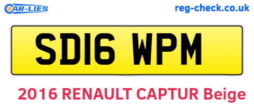 SD16WPM are the vehicle registration plates.
