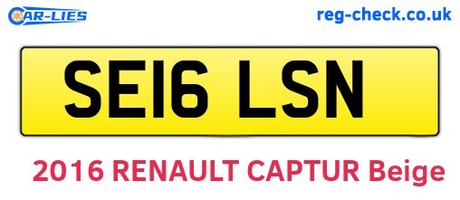 SE16LSN are the vehicle registration plates.