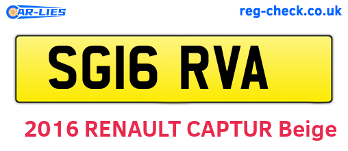 SG16RVA are the vehicle registration plates.