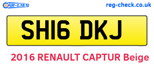 SH16DKJ are the vehicle registration plates.