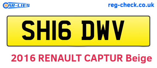 SH16DWV are the vehicle registration plates.