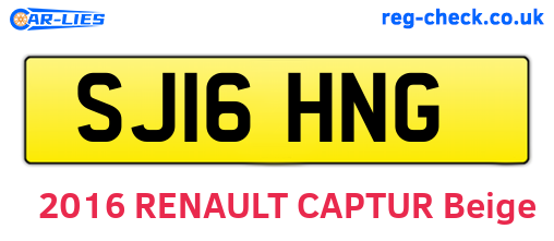 SJ16HNG are the vehicle registration plates.