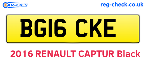 BG16CKE are the vehicle registration plates.