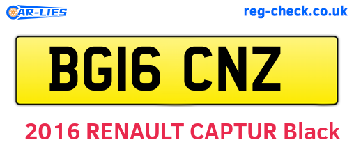 BG16CNZ are the vehicle registration plates.