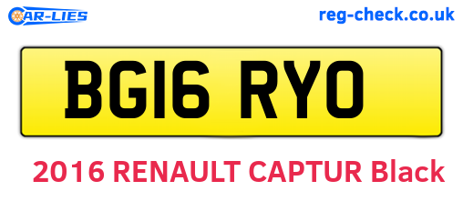 BG16RYO are the vehicle registration plates.