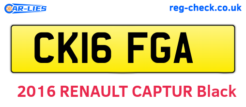 CK16FGA are the vehicle registration plates.