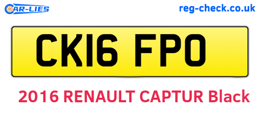 CK16FPO are the vehicle registration plates.