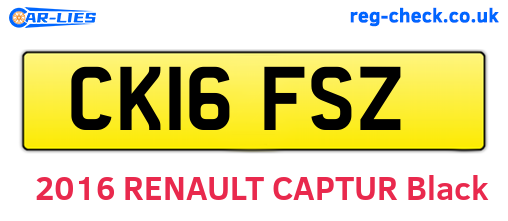 CK16FSZ are the vehicle registration plates.