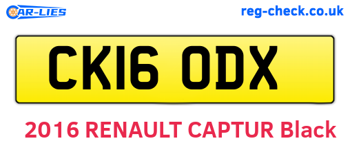 CK16ODX are the vehicle registration plates.