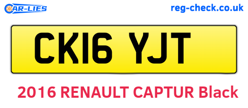 CK16YJT are the vehicle registration plates.