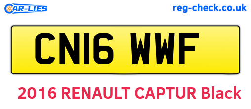 CN16WWF are the vehicle registration plates.