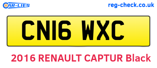 CN16WXC are the vehicle registration plates.