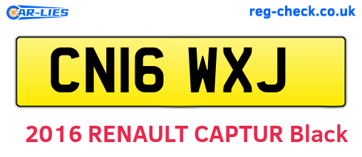 CN16WXJ are the vehicle registration plates.