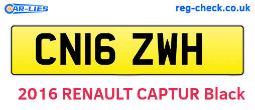 CN16ZWH are the vehicle registration plates.