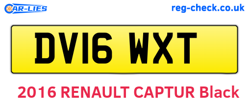 DV16WXT are the vehicle registration plates.