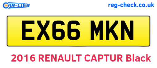 EX66MKN are the vehicle registration plates.