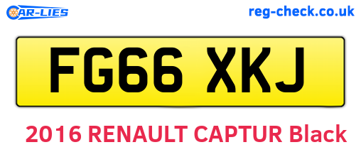FG66XKJ are the vehicle registration plates.