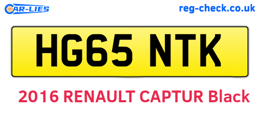 HG65NTK are the vehicle registration plates.