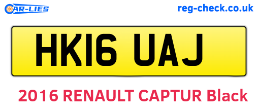 HK16UAJ are the vehicle registration plates.