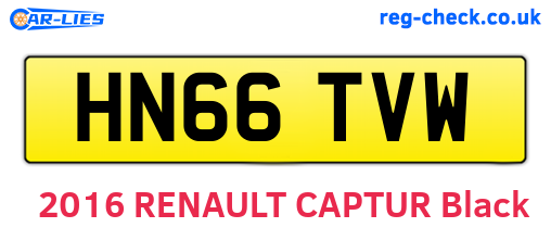HN66TVW are the vehicle registration plates.