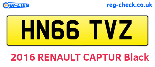 HN66TVZ are the vehicle registration plates.