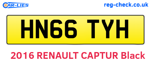 HN66TYH are the vehicle registration plates.