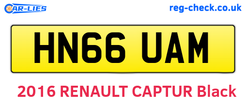 HN66UAM are the vehicle registration plates.
