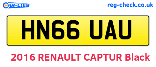HN66UAU are the vehicle registration plates.
