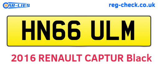 HN66ULM are the vehicle registration plates.