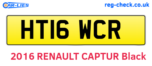 HT16WCR are the vehicle registration plates.