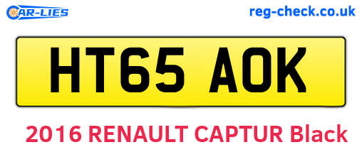 HT65AOK are the vehicle registration plates.